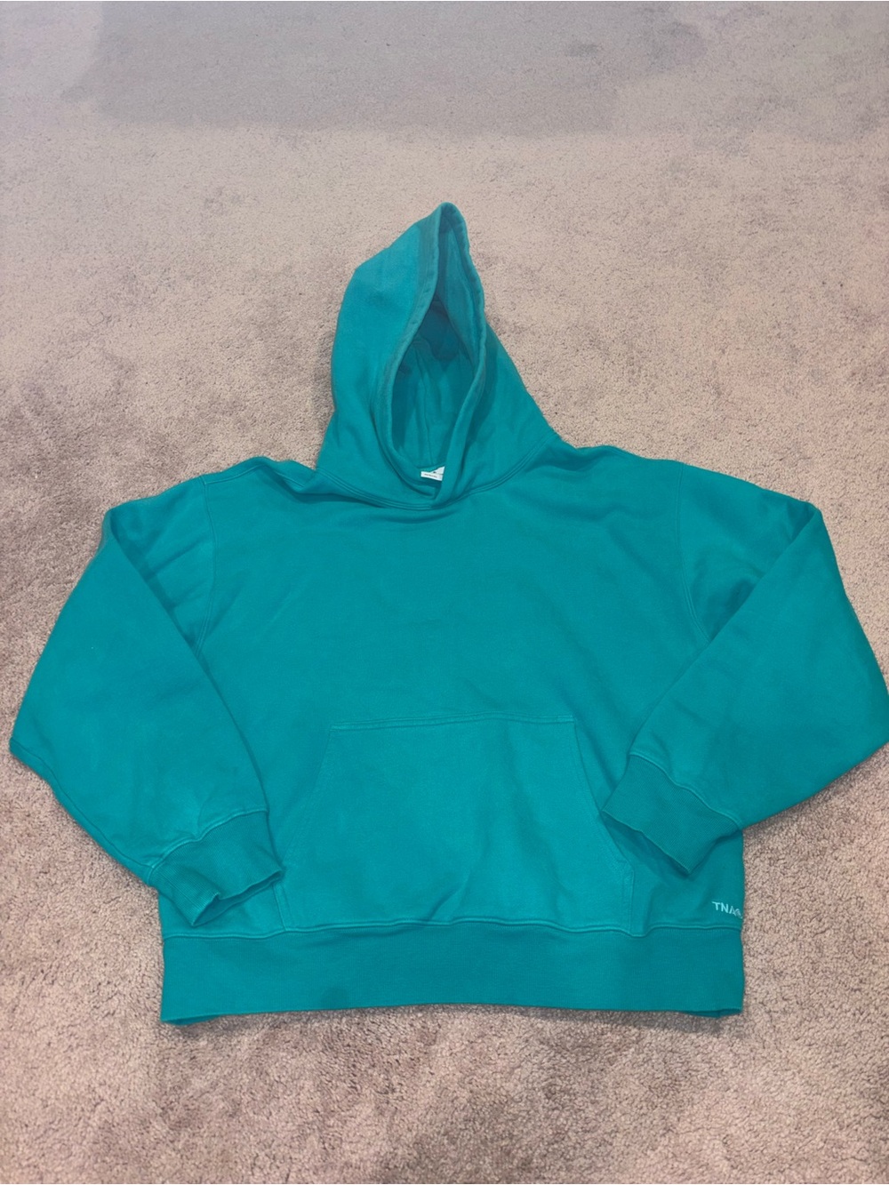 TNA Bright Green/Teal Fleece Pullover Hoodie